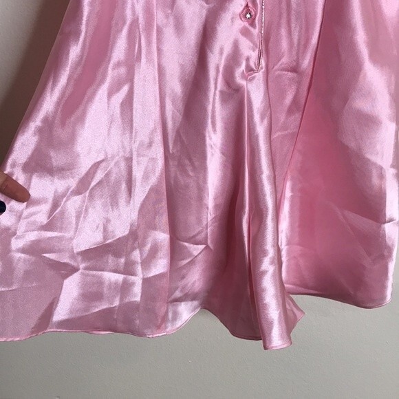 vtg Cacique 90s ladies pink button up nightie babydoll romper size small sexy - Picture 4 of 14